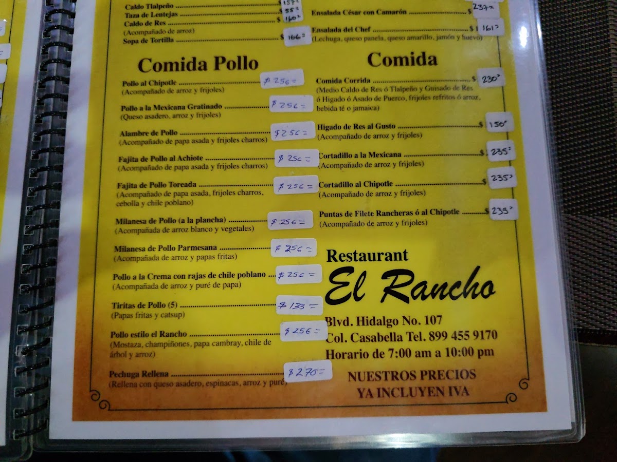 El Rancho Restaurante Menu - Image 4